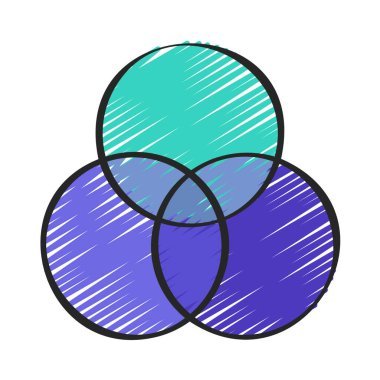 Üst üste binen Çemberler simge vektör illüstrasyon tasarımı