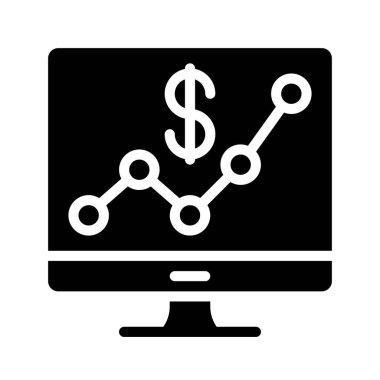 Çevrimiçi Stocks simge vektör çizimi tasarımı