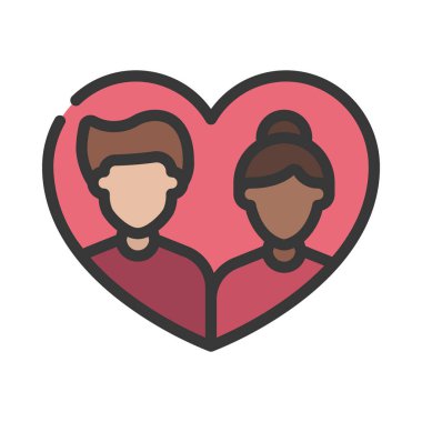 Aşk web simgesi vektör illüstrasyonunda