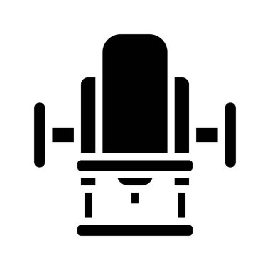 Jimnastik makinesi ikonu. Beyaz arkaplanda izole edilmiş web tasarımı için basit bir spor makinesi vektör simgesi çizimi