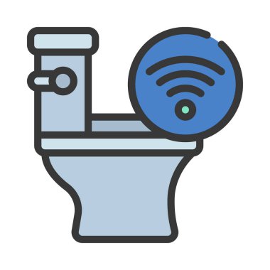 Akıllı Tuvalet simgesi, vektör illüstrasyonu basit tasarım