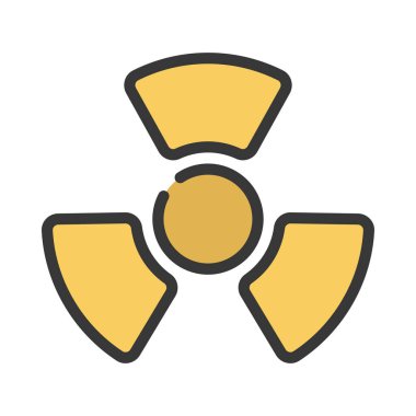 Nükleer Uyarı işareti vektör simgesi beyaz arkaplanda izole edildi