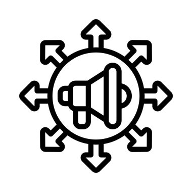 Dış kaynak pazarlama web simgesi, vektör illüstrasyonu                      