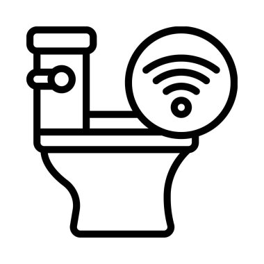 Akıllı Tuvalet simgesi, vektör illüstrasyonu basit tasarım