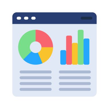 business Website Grafik veri simgesi, vektör illüstrasyonu