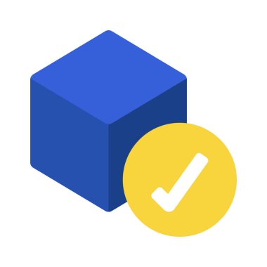 Blok Doğrulama düz simgesi, vektör illüstrasyonu 