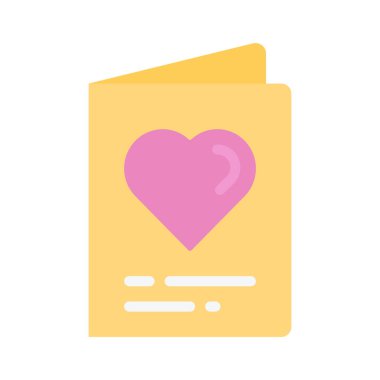 Sevgililer günü kartı simgesi, vektör illüstrasyonu basit tasarım