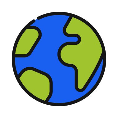 Dünya ikonu. vektör illüstrasyonu                    