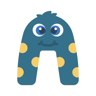 Beyaz arkaplanda bir şekil canavarının vektör çizimi  