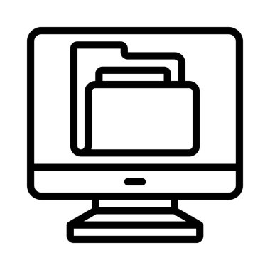 bilgisayar klasör simgesini, vektör çizim 