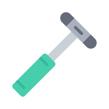 Reflex Hammer web simgesi düz tasarım, vektör illüstrasyonu    