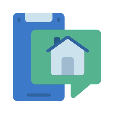 Ev Mobil İleti simgesi, vektör illüstrasyonu  