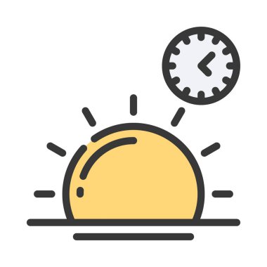 zaman yönetimi ve zaman kavramı simgesi, vektör illüstrasyonu basit tasarım