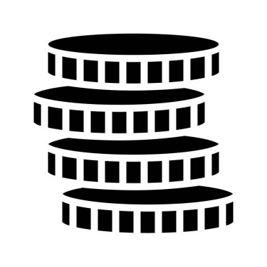 Para Sikkeleri web simgesi vektör illüstrasyonu