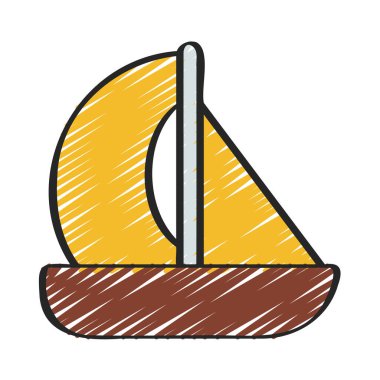  Tekne simgesi, basit vektör çizim