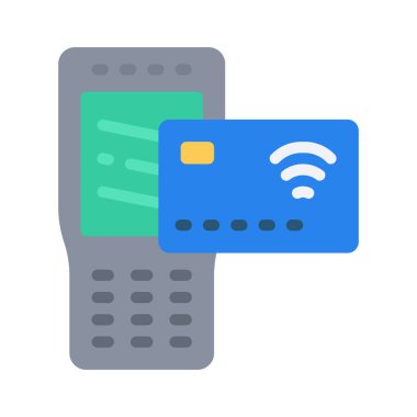 Temassız ödeme simgesi basit düz illüstrasyon