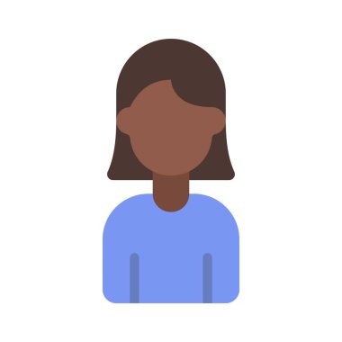 Kadın web simgesi düz tasarım, vektör illüstrasyonu