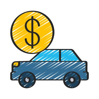 Araba Kredisi simgesi, vektör illüstrasyonu basit tasarım