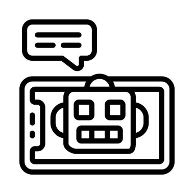 Robot simgesi, vektör illüstrasyonu basit tasarım