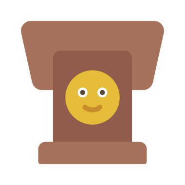 Mutlu Podyum Web ikonu vektör illüstrasyonu