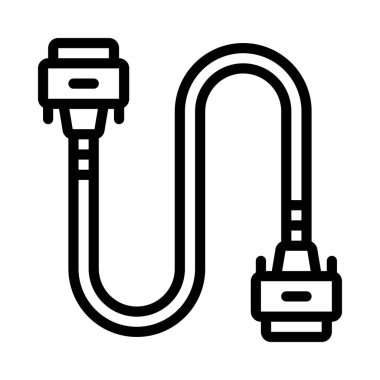 SCSI Kablo simgesi, vektör illüstrasyonu basit tasarım