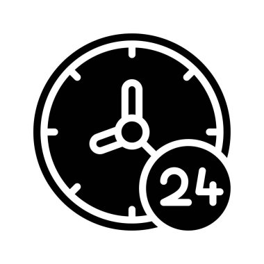 24 / 7 simgesini aç. vektör tasarımı