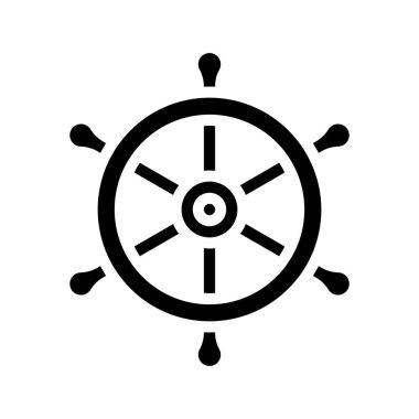 Korsan Direksiyon Web ikonu vektör çizimi