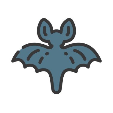 yarasa yassı simgesi, vektör illüstrasyonu.  