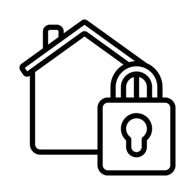 Güvenli Ev simgesi, vektör illüstrasyonu   