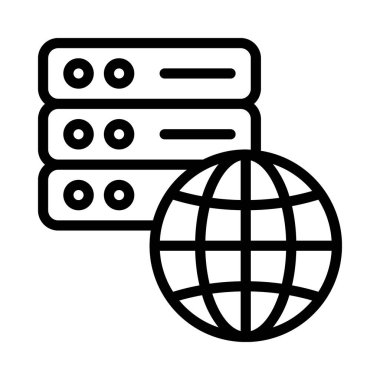 İnternet Sunucusu simgesi, vektör illüstrasyonu 