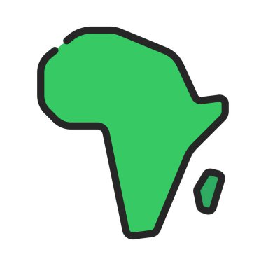 Afrika kıta simgesi, vektör illüstrasyonu basit tasarım