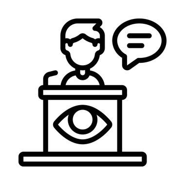 Tanık Durağı simgesi, vektör illüstrasyonu basit tasarım