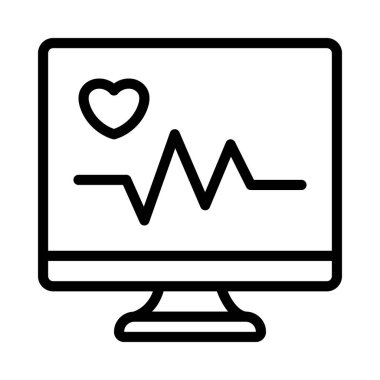 Kalp atışını izle, ince çizginin vektör simgesi