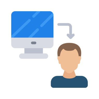 Bilgisayar Çalışma simgesi, vektör illüstrasyonu  