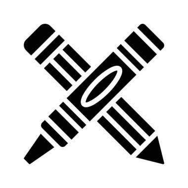 Boya kalemi ve kalem simgesi, vektör illüstrasyonu basit tasarım