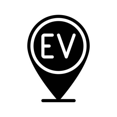 Elektrik Araç Noktası simgesi, vektör illüstrasyonu basit tasarım