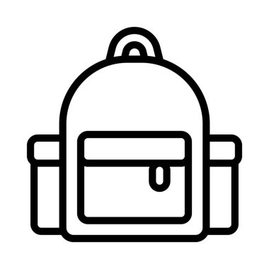 Okul çantası simgesi renk vektör çizimi    