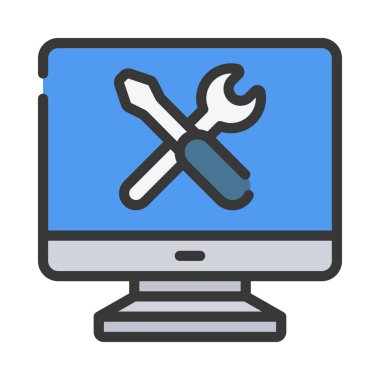 Bilgisayar Yapılandırma simgesi, vektör illüstrasyonu 