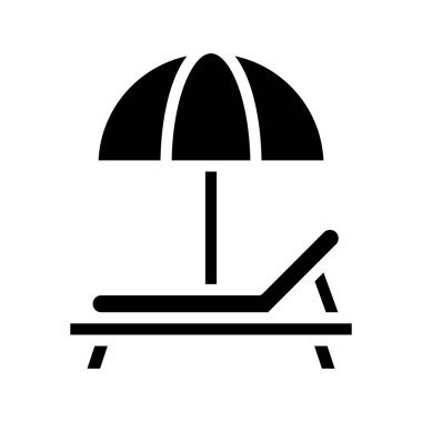 şemsiye ve Lounger vektör simgesi