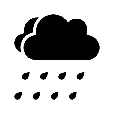 İki Bulut Yağmuru Simgesi, Vektör İllüzyonu