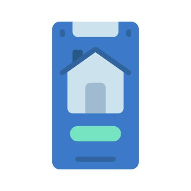 Mobil Ev Uygulaması simgesi, vektör illüstrasyonu 