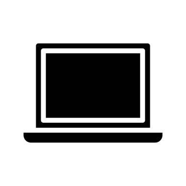 Beyaz arka plan üzerinde izole dizüstü bilgisayar simgesi