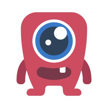 Beyaz arkaplanda canavar vektör çizimi 