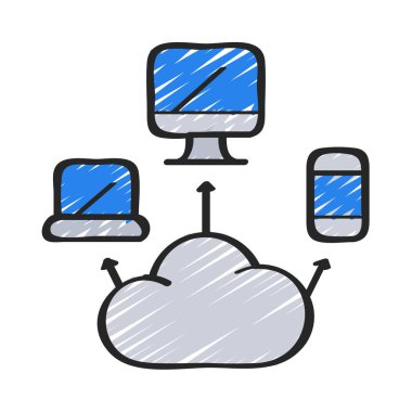 Web Ev Sahipliği ikon vektör illüstrasyon tasarımı