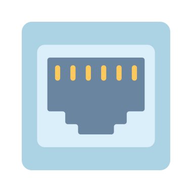ethernet port simgesi, vektör illüstrasyonu basit tasarım