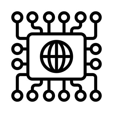 Ağ Mimarisi simgesi, vektör illüstrasyonu basit tasarım