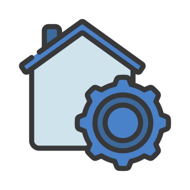 Ev Ayarları simgesi, vektör illüstrasyonu   