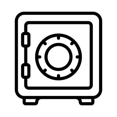 Para Güvenli Kutusu web simgesi vektör illüstrasyonu