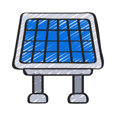 Güneş paneli web simgesi vektör çizimi