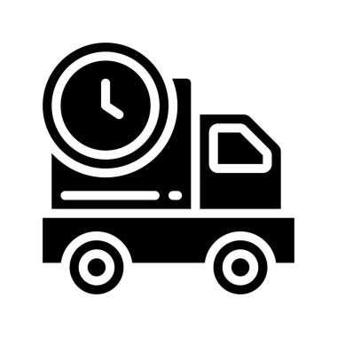 dağıtım kamyonu ikonu vektör çizimi